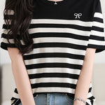 Casual Striped Silk Knit Sweater - liwisi