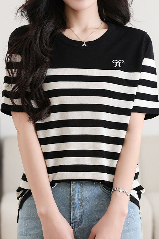 Casual Striped Silk Knit Sweater - liwisi