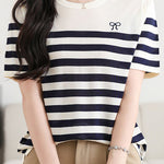 Casual Striped Silk Knit Sweater - liwisi