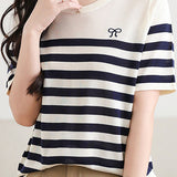 Casual Striped Silk Knit Sweater - liwisi