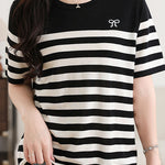 Casual Striped Silk Knit Sweater - liwisi