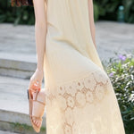 Elegant Vacation Hollow Halter Dress - liwisi