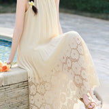 Elegant Vacation Hollow Halter Dress - liwisi