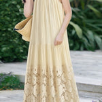 Elegant Vacation Hollow Halter Dress - liwisi