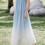 Casual Pleated Gradient Spaghetti Dress - liwisi