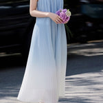 Casual Pleated Gradient Spaghetti Dress - liwisi