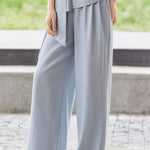 Casual Waist Tie V-Neck Set - liwisi