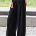 Casual Waist Tie V-Neck Set - liwisi