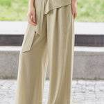 Casual Waist Tie V-Neck Set - liwisi