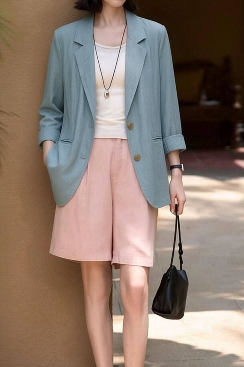 Casual Daily Linen Cotton Blazer - liwisi