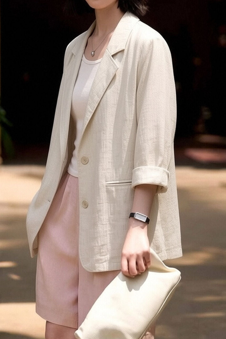 Casual Daily Linen Cotton Blazer - liwisi