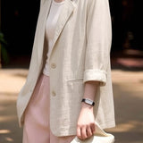 Casual Daily Linen Cotton Blazer - liwisi