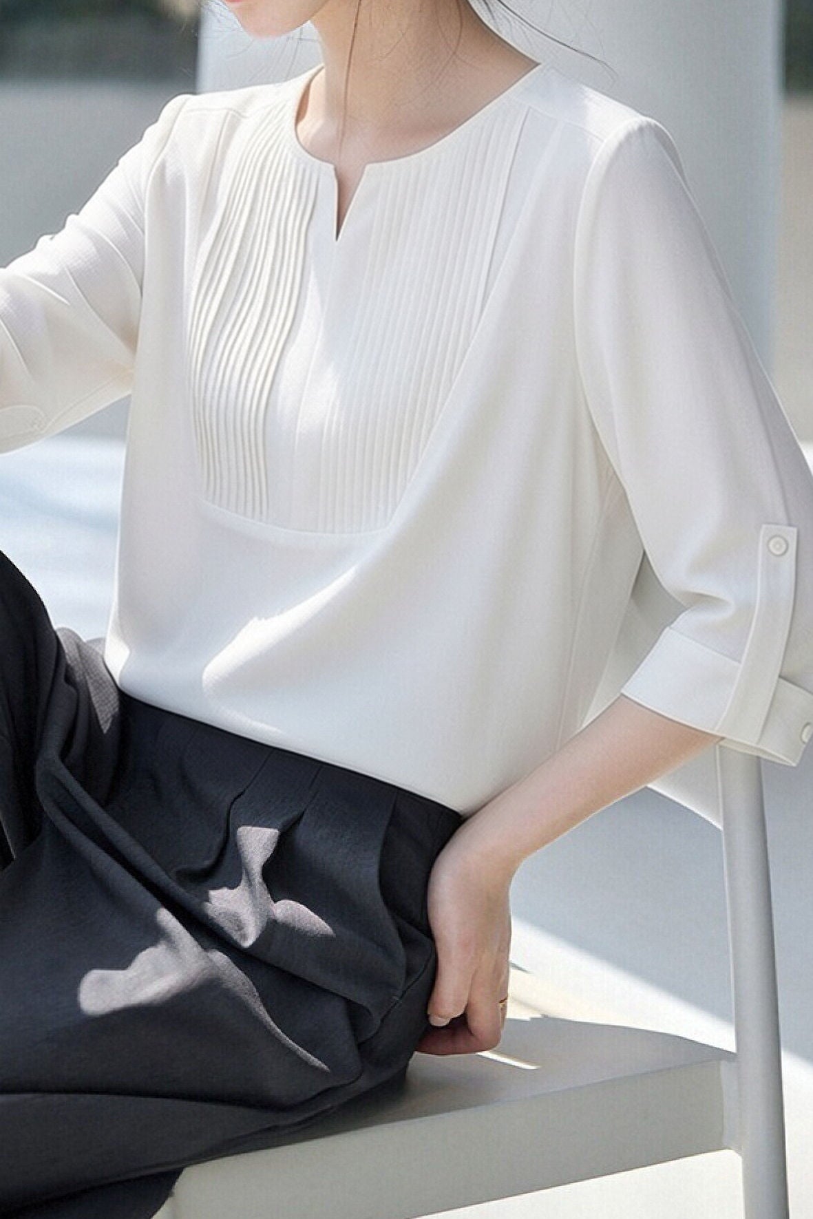 Casual Daily Pleated Linen Shirt - liwisi