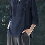Casual Daily Pleated Linen Shirt - liwisi