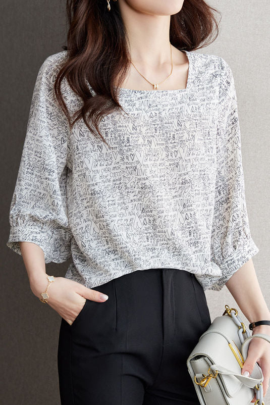 Elegant Commute Fun Printed T-Shirt - liwisi