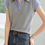 Casual Commute Fake Two-Piece Design T-Shirt - liwisi