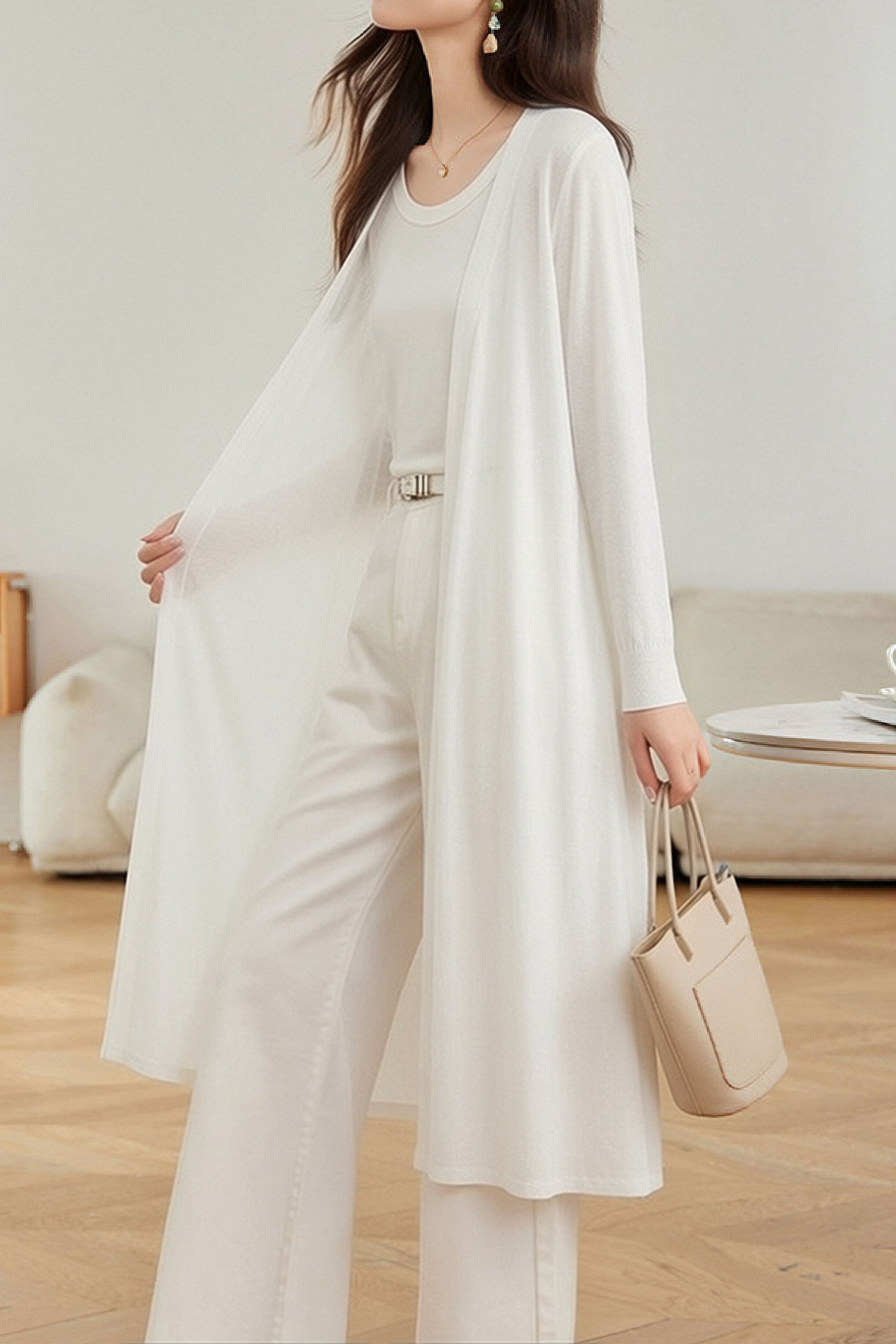 Casual Versatile Linen Sun Protection Long Knit Cardigan - liwisi