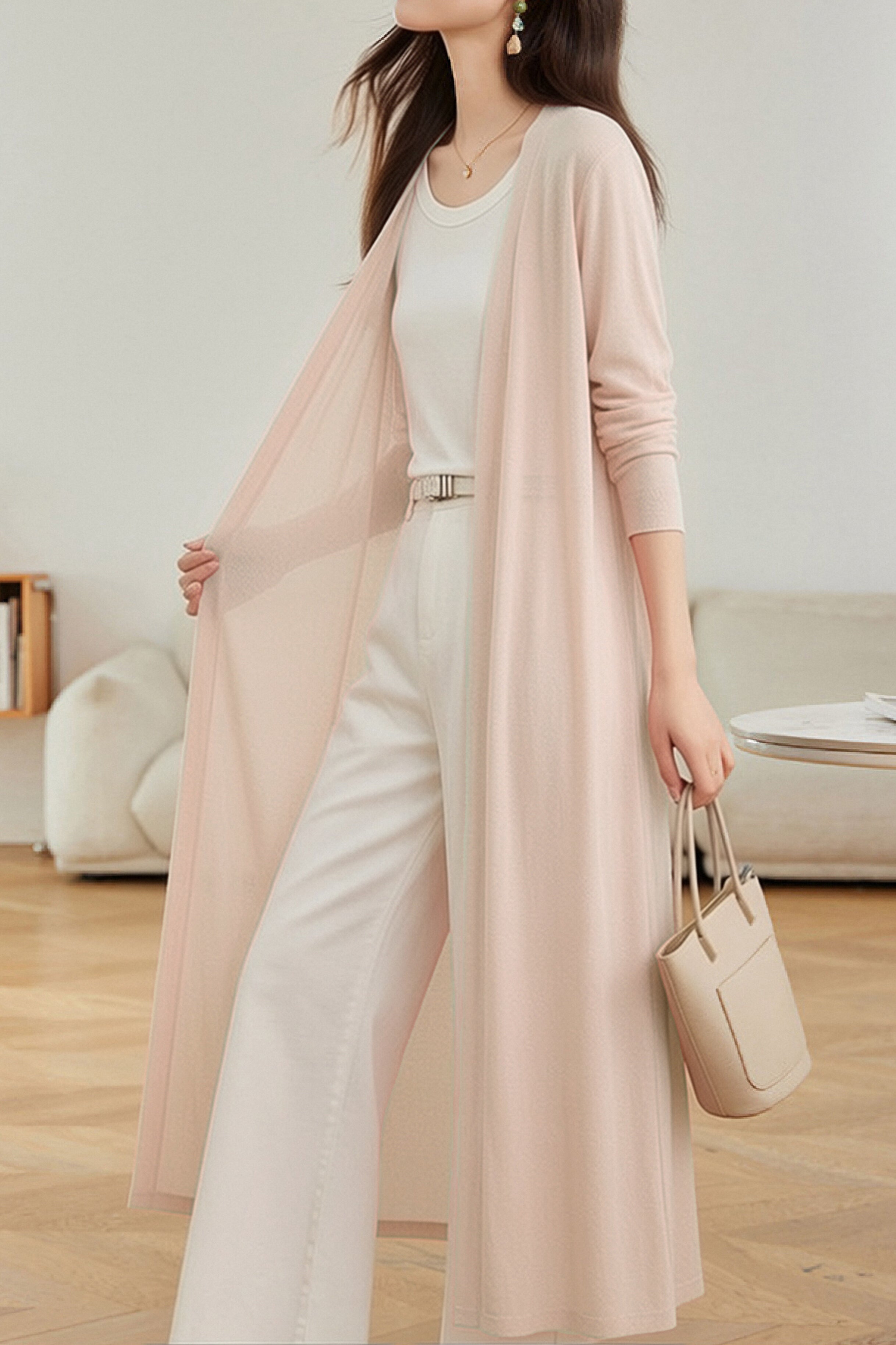 Casual Versatile Linen Sun Protection Long Knit Cardigan - liwisi