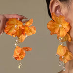 Atmospheric Petal Tassel Necklace And Earrings - liwisi