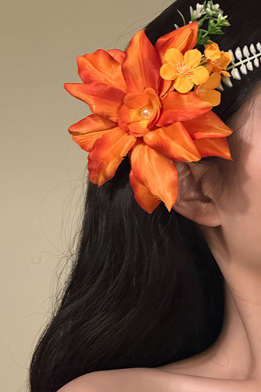 Atmospheric Petal Tassel Necklace And Earrings - liwisi