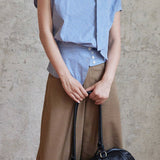 Casual Commuter Plaid Sash-Waist Shirt - liwisi