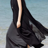 French Vacation Chiffon Draped Dress - liwisi