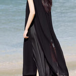 French Vacation Chiffon Draped Dress - liwisi
