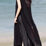 French Vacation Chiffon Draped Dress - liwisi