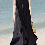 French Vacation Chiffon Draped Dress - liwisi