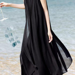 French Vacation Chiffon Draped Dress - liwisi