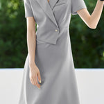 Casual Commuter Deconstructed Faux Two-Piece Dress - liwisi