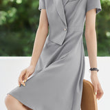 Casual Commuter Deconstructed Faux Two-Piece Dress - liwisi