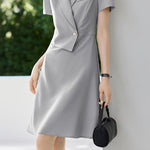 Casual Commuter Deconstructed Faux Two-Piece Dress - liwisi