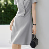 Casual Commuter Deconstructed Faux Two-Piece Dress - liwisi