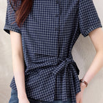 French Versatile Striped Sash Shirt - liwisi
