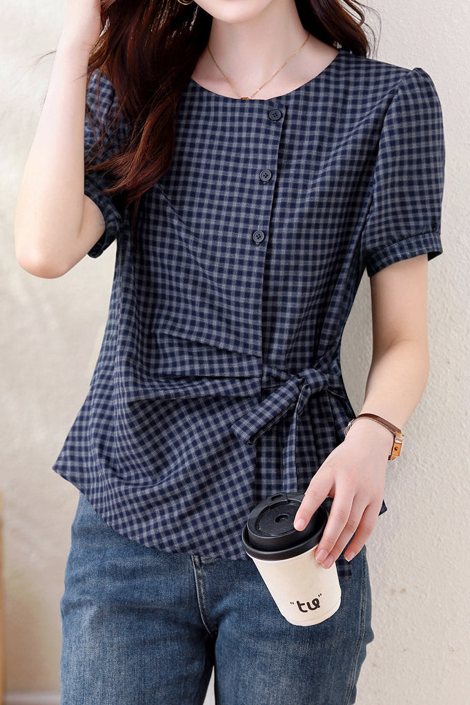 French Versatile Striped Sash Shirt - liwisi