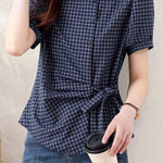French Versatile Striped Sash Shirt - liwisi