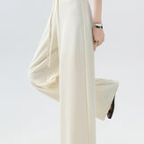Casual Versatile High Waist Drawstring Wide Leg Pants - liwisi