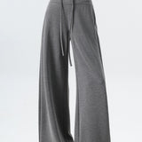 Casual Versatile High Waist Drawstring Wide Leg Pants - liwisi