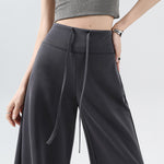 Casual Versatile High Waist Drawstring Wide Leg Pants - liwisi