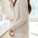Elegant Commute Satin Pleated Shirt - liwisi