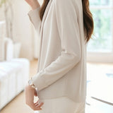 Elegant Commute Satin Pleated Shirt - liwisi