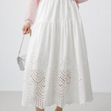 Delicate Embroidered A-Line Skirt
