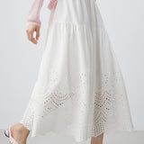 Delicate Embroidered A-Line Skirt
