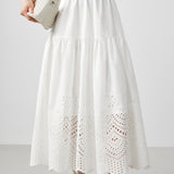 Delicate Embroidered A-Line Skirt