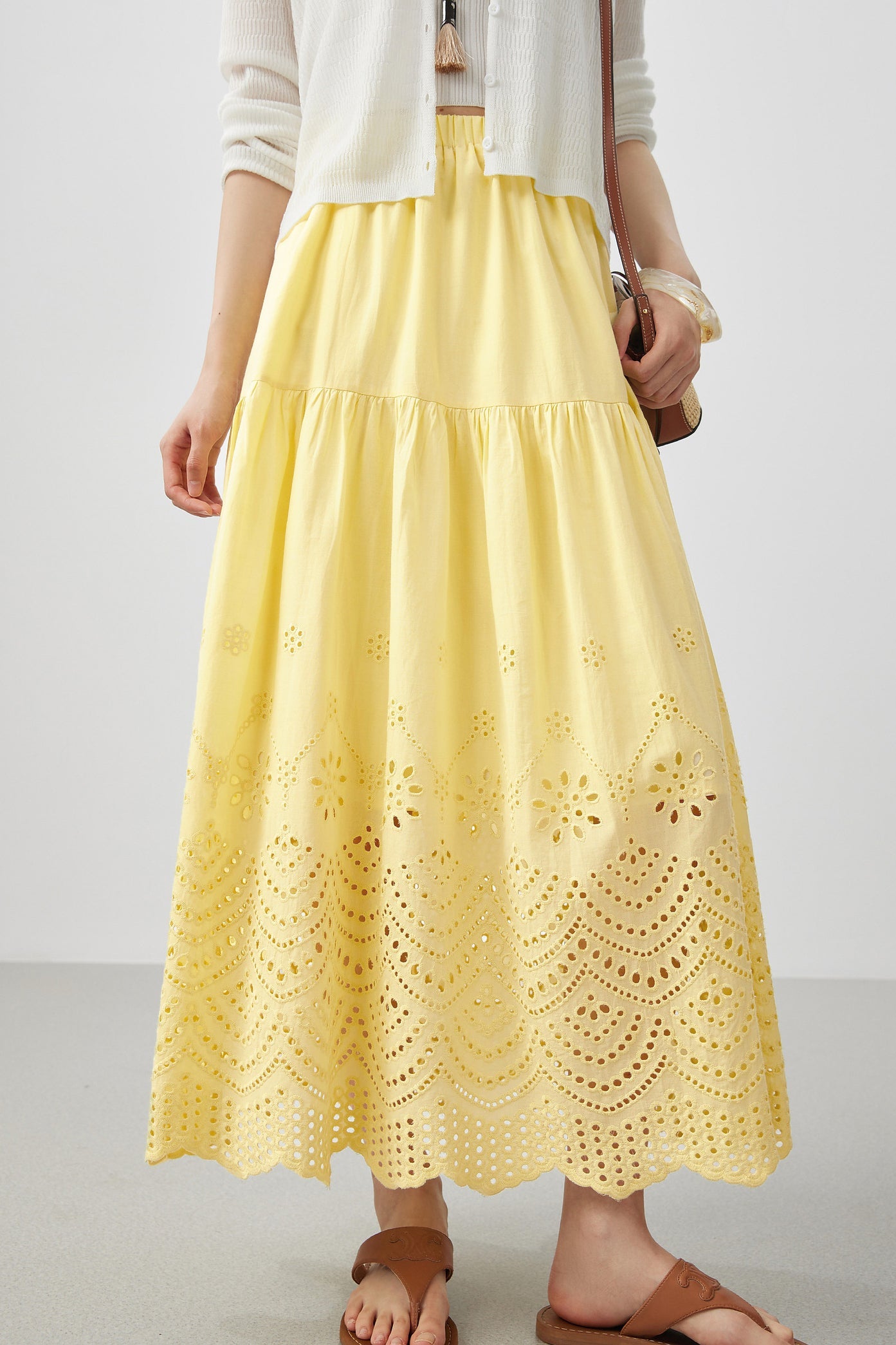 Delicate Embroidered A-Line Skirt