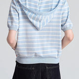 Casual Fake Two-Piece Hooded Striped Knit Sweater - liwisi