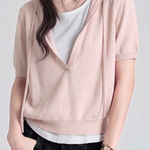 Casual Fake Two-Piece Hooded Striped Knit Sweater - liwisi