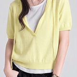 Casual Fake Two-Piece Hooded Striped Knit Sweater - liwisi