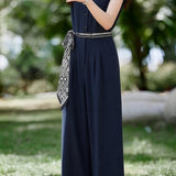 Casual Commute V-Neck Waist Jumpsuit